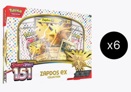 Pokémon TCG: Scarlet & Violet—151 Collection—Zapdos ex x6 Full Case